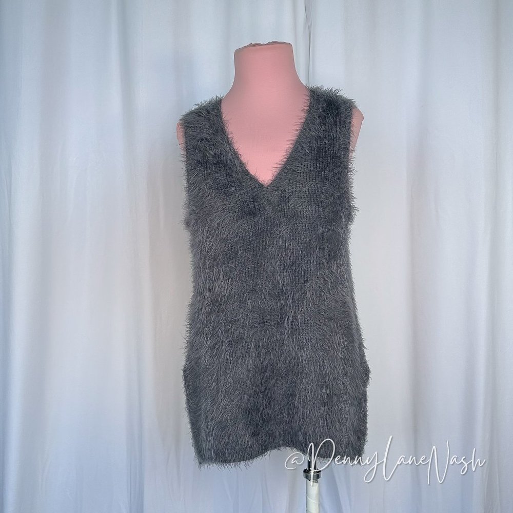Jack by BB Dakota Fuzzy V Neck Sweater Vest - Picture 3 of 9